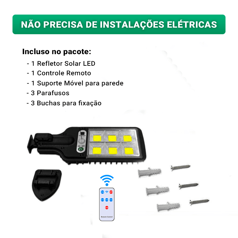 Eco-Light® | Refletor Solar Led Super Econômico Com Controle - Eternity Oficial